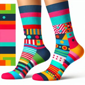 Brightly coloured compression socks