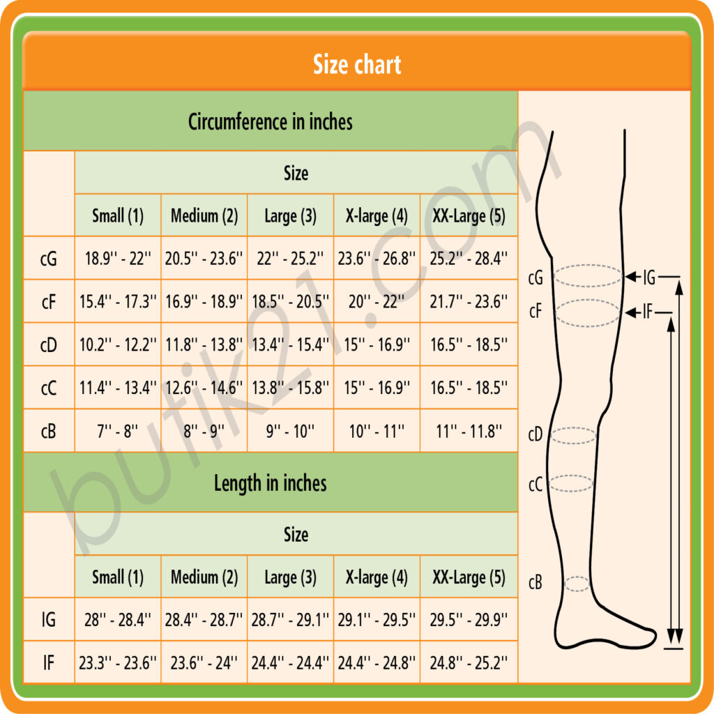 Sizing compression socks
